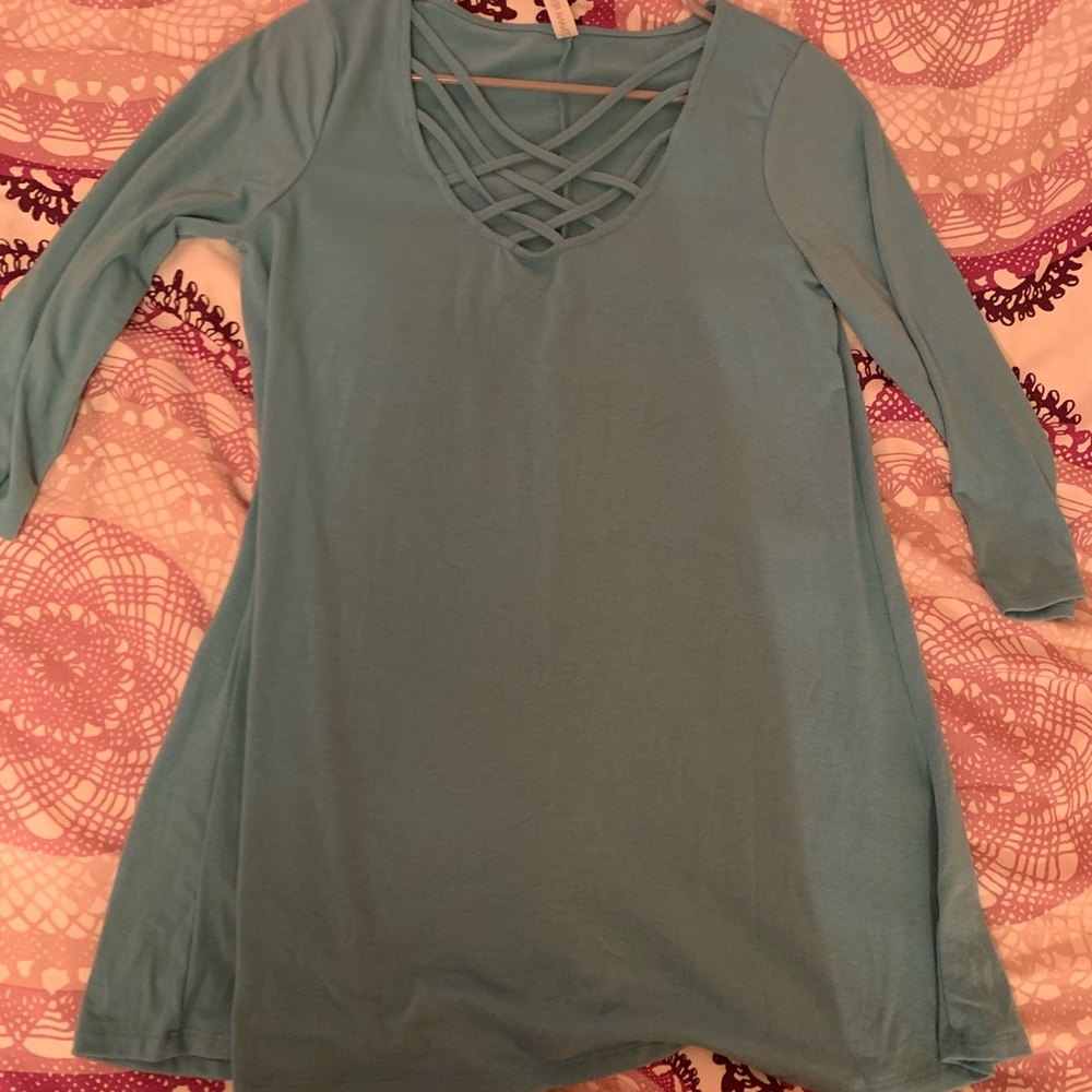 Blue green tunic
